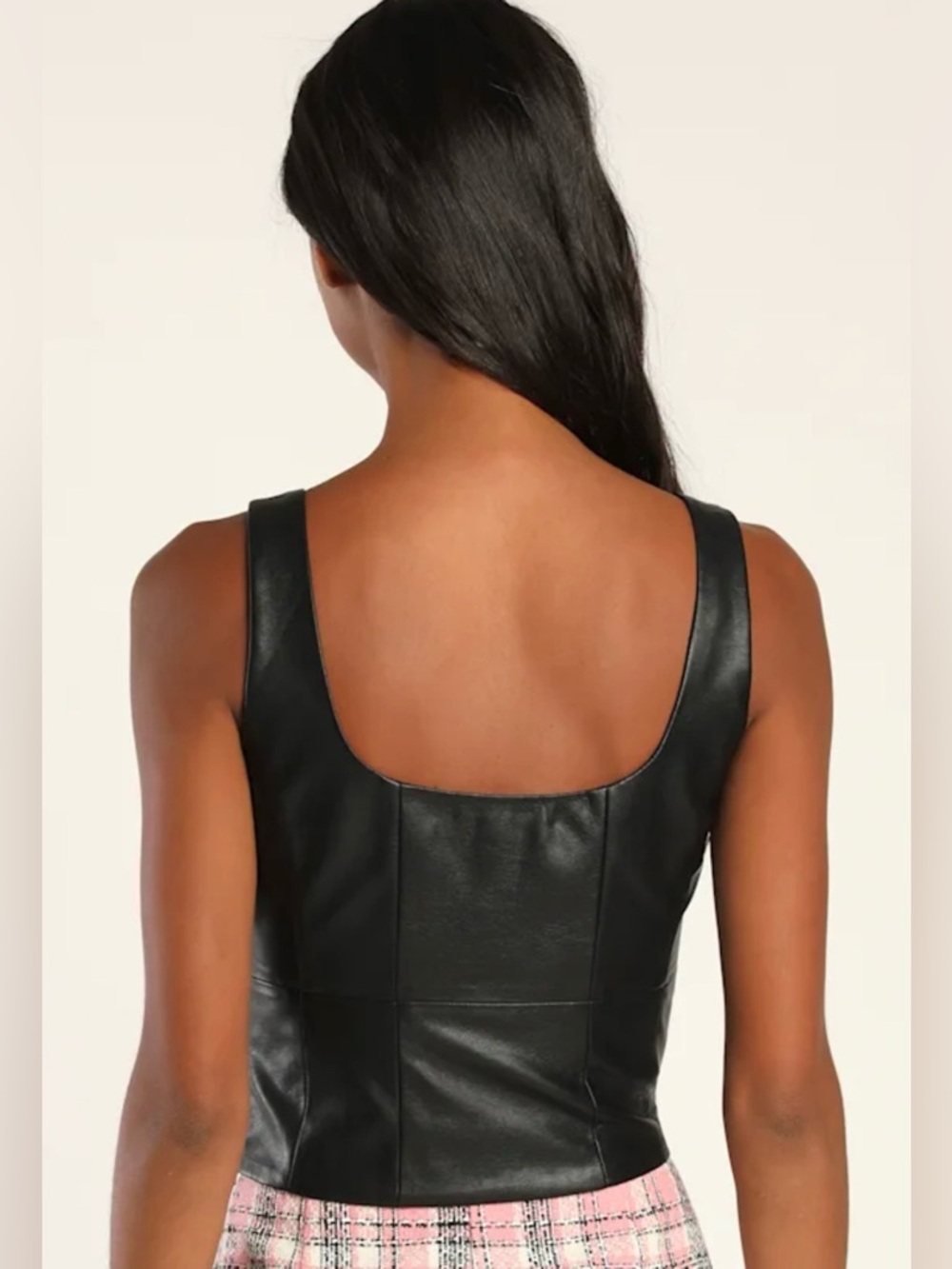 Lulu's Faux Leather Top, New with tags - Picture 2 of 9